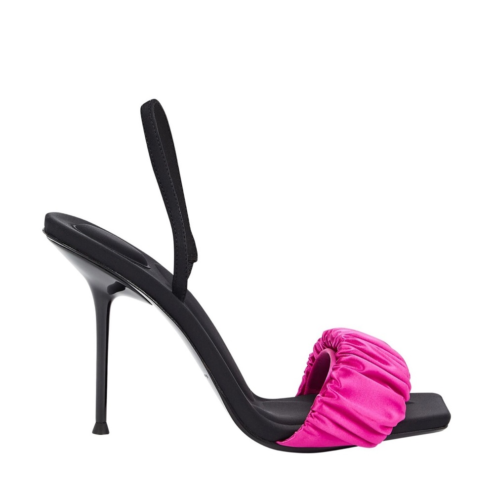 Alexander Wang Julie Scrunchie Slingback Satin Heels